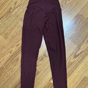 OFFLINE by Aerie Burgundy High Rise Cross Over Leggings Size Medium